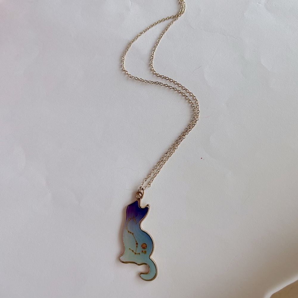 Scorpio Constellation Cat Shape Silhouette aesthetic Necklace